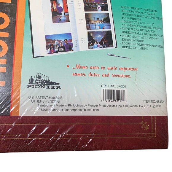 Vintage Photo Album Pioneer Le Memo Refillable Pockets Gold Red Leather Style - Picture 3 of 5